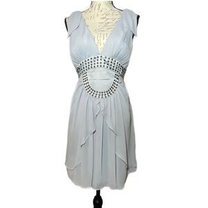 NWOT BCBGeneration Grey Crepe Dress with Bronze Studding Size 12
